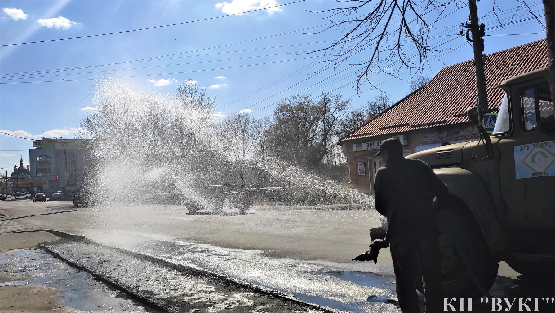 санітарна обробка, вулиці, вода