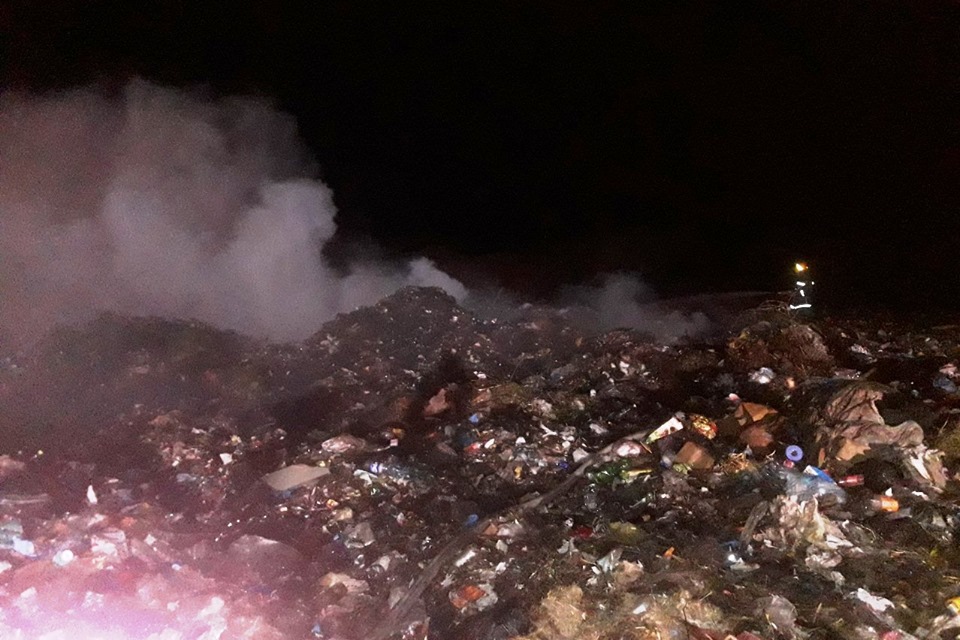 пожежа, Прилуки, сміттєзвалище