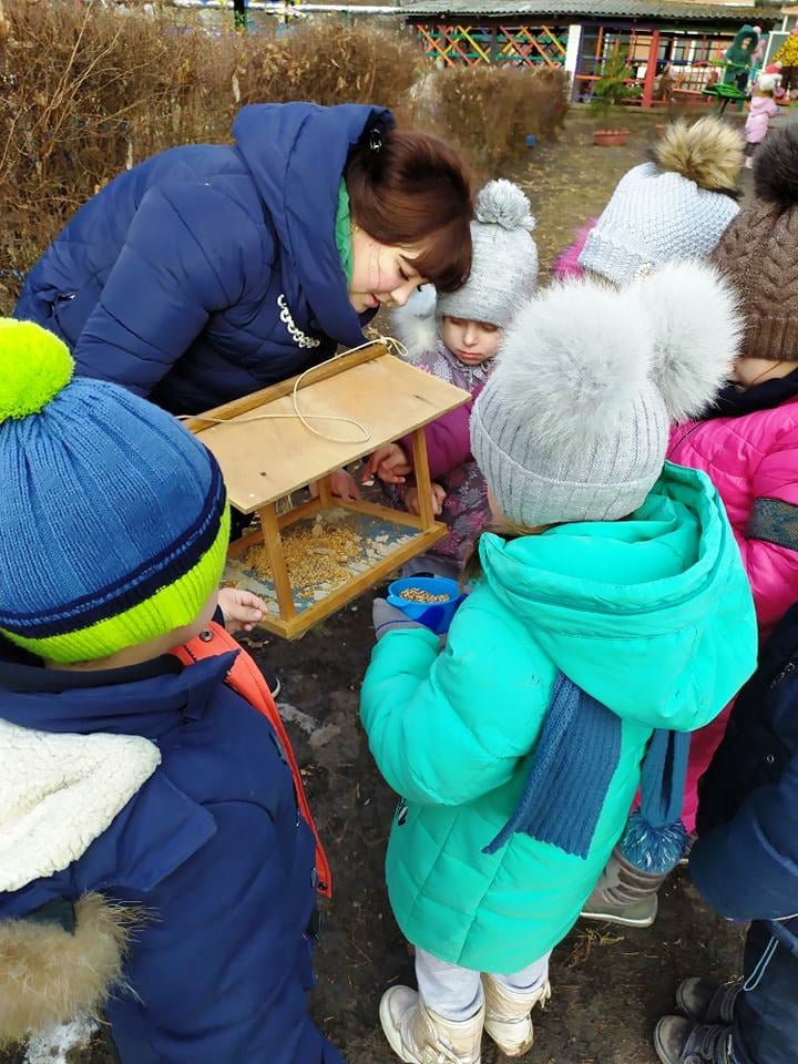 діти, птахи, годівнички, ДНЗ №13