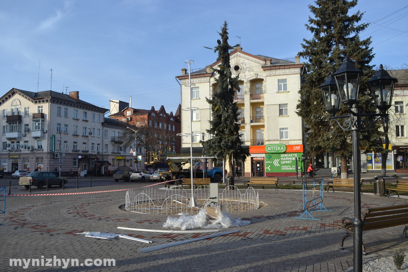 ілюмінація, монтаж, світловий фонтан, ялинка