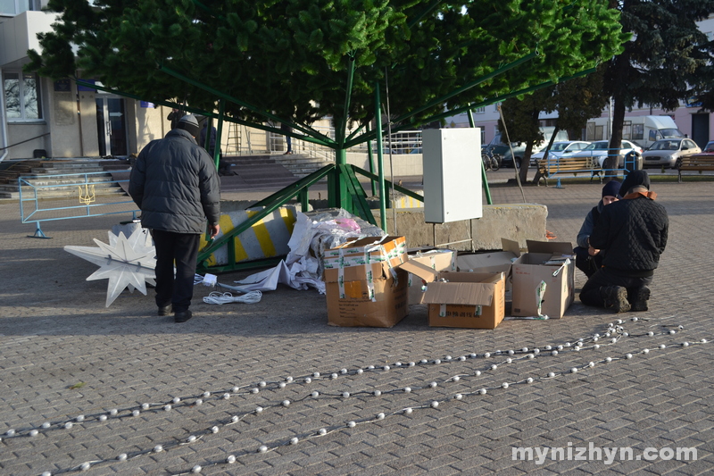 ілюмінація, монтаж, світловий фонтан, ялинка