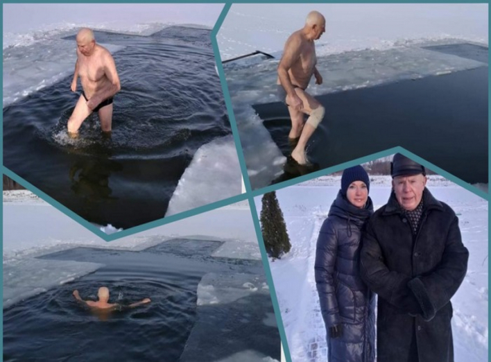 78-річний ніжинський "Іхтіандр" проплив в крижаній воді 50 метрів 