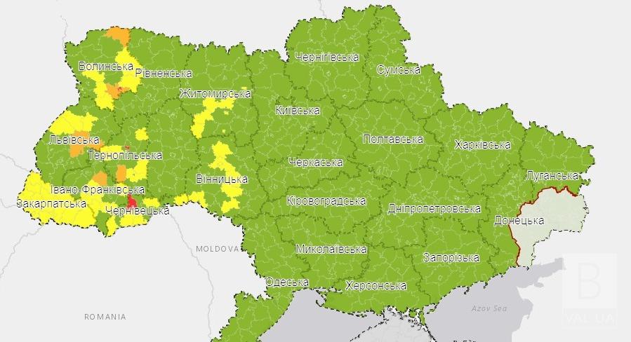 Чернігівщина, карантин, жовта зона, зелена зона