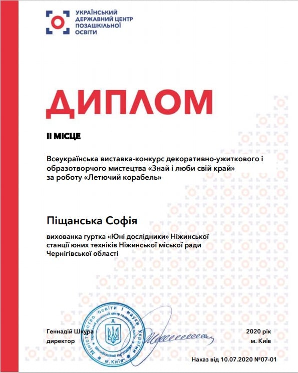 Ніжинська СЮТ, Всеукраїнської виставка, призери